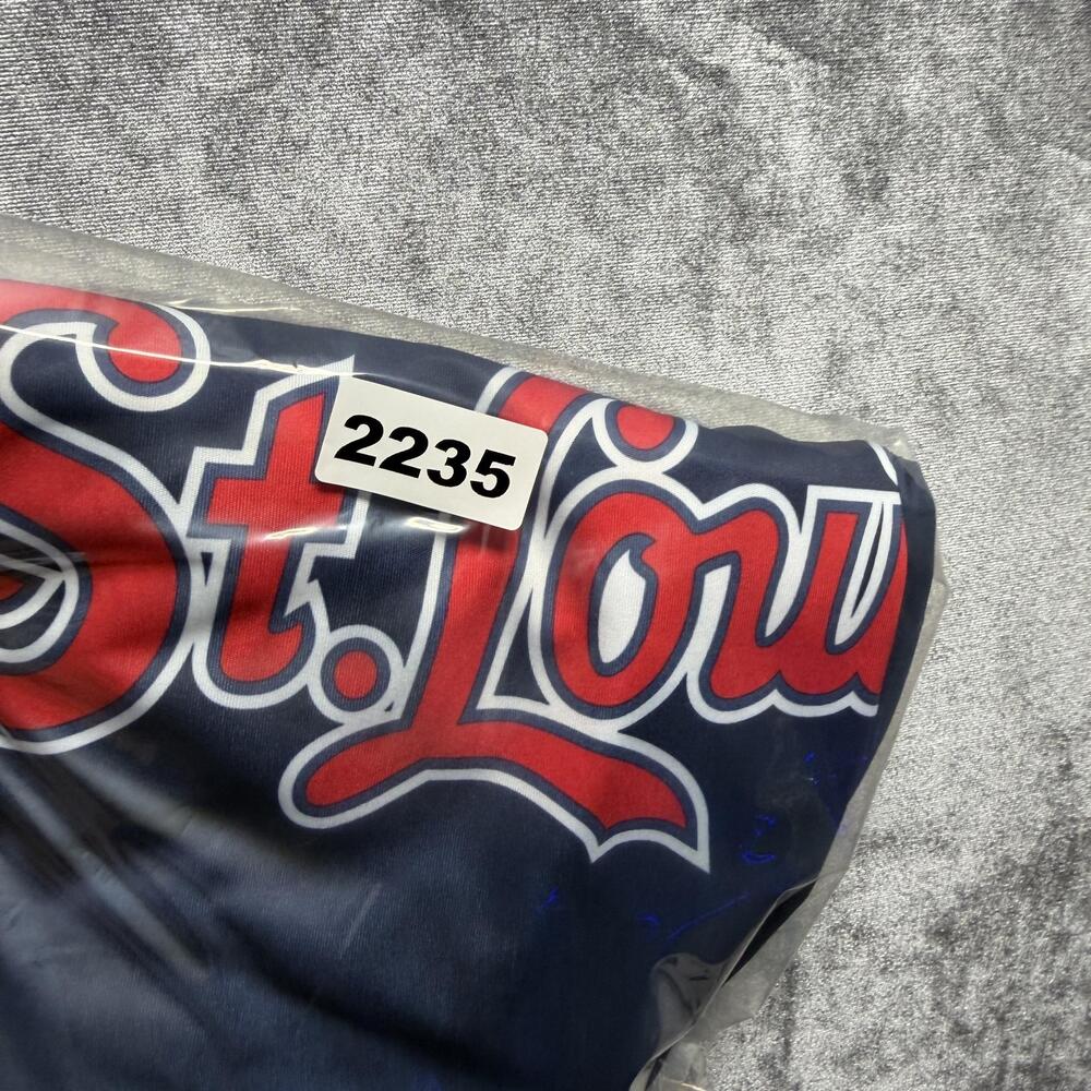 Cardinals Jersey Mens XL Blue St Louis Baseball Wells Fargo Promo MLB - Picture 9 of 9